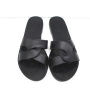 Ancient Greek Sandals Desmos Slides Black Leather Size 38