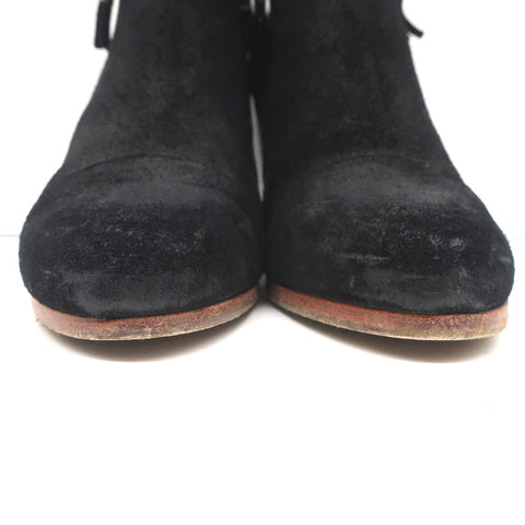 Rag & Bone Margot Side-Zip Ankle Boots Black Suede Size 37 High Heel Booties