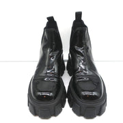 Prada Monolith Chelsea Boots Black Patent Leather Size 36