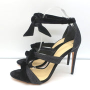 Alexandre Birman Mary Knot Sandals Black Glitter & Velvet Size 39 NEW