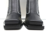 Proenza Schouler Gold Heel Chelsea Boots Black Leather Size 36.5 NEW
