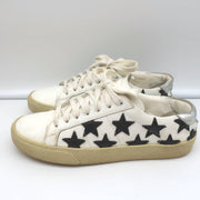 Saint Laurent Court Classic Star Sneakers White & Black Leather Size 36.5