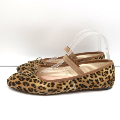 Loeffler Randall Leonie Soft Ballet Flats Leopard Print Velvet Size 9