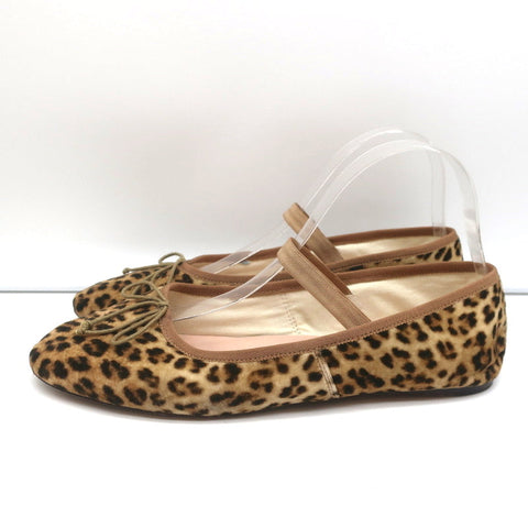 Loeffler Randall Leonie Soft Ballet Flats Leopard Print Velvet Size 9