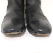 Gucci Babouska Studded Heel Knee High Boots Black Leather Size 38.5