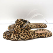 Loeffler Randall Puffy Knot Sandals Leopard Print Velvet Size 11 Flat Slides