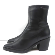 Gianvito Rossi Dylan Ankle Boots Black Leather Size 41.5 Pointed Toe High Heel