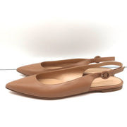Gianvito Rossi Slingback Flats Anna Praline Leather Size 41 Pointed Toe NEW