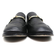 NewbarK Melanie Loafers Black Embossed Leather Size 7.5 Slip-On Flats