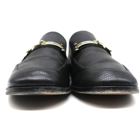 NewbarK Melanie Loafers Black Embossed Leather Size 7.5 Slip-On Flats