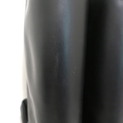 Valentino Ascot Ribbon Lace-Up Riding Boots Black Leather Size 37 Knee High Flat