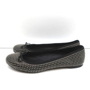 Saint Laurent Dance Ballet Flats Black Studded Leather Size 37.5