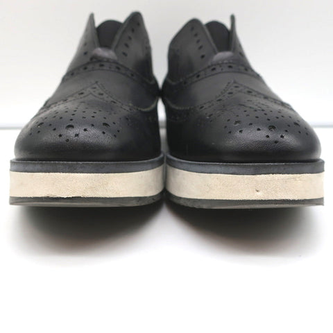 Rag & Bone Meli Flatform Brogues Black Perforated Leather Size 40