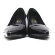 Saint Laurent Paris 80 Pumps Black Patent Leather Size 37.5 Pointed Toe Heels