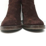 Gianvito Rossi Block Heel Ankle Boots Dark Brown Suede Size 38