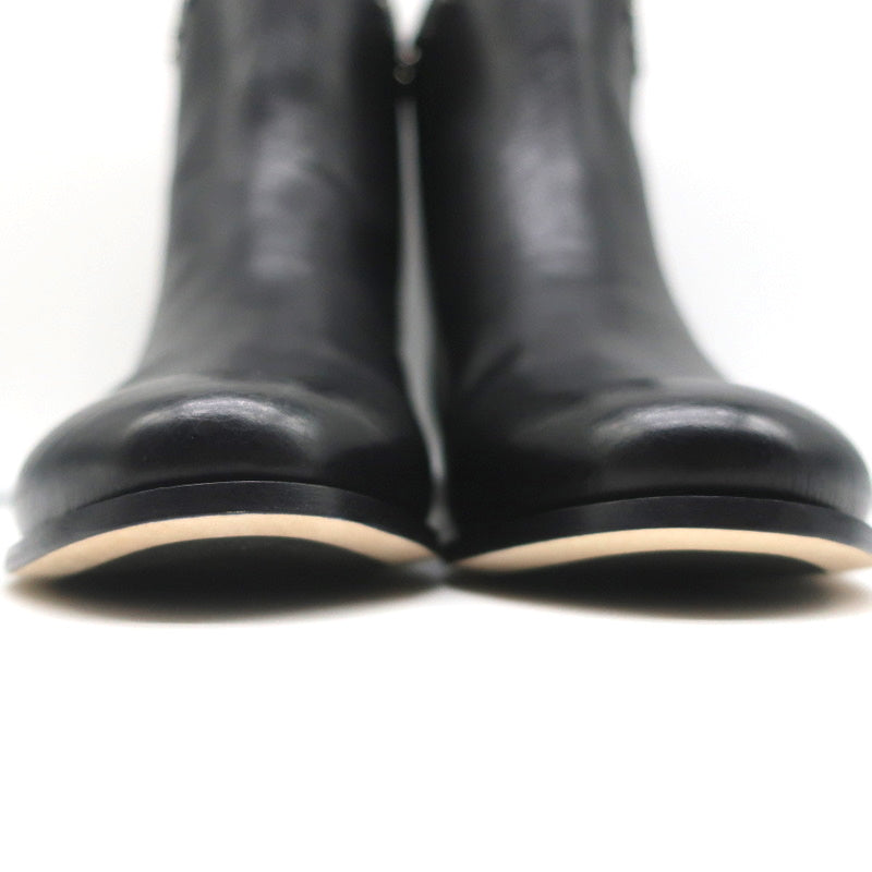 Jimmy Choo Marco Flat Ankle Boots Black Studded Leather Size 37 NEW