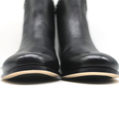 Jimmy Choo Marco Flat Ankle Boots Black Studded Leather Size 37 NEW