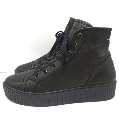 MM6 Maison Margiela High Top Platform Creeper Sneakers Black Leather Size 41