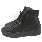 MM6 Maison Margiela High Top Platform Creeper Sneakers Black Leather Size 41