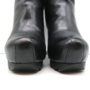Camilla Skovgaard Saw-Sole Wedge Booties Black Leather Size 36 Ankle Boots