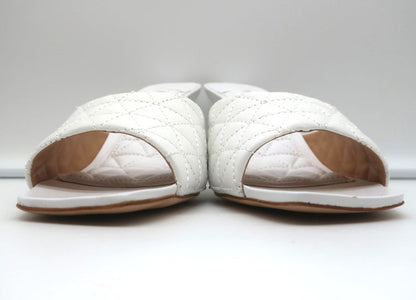 Schutz Fryda Mules White Quilted Leather Size 9 Open Toe Sandals NEW