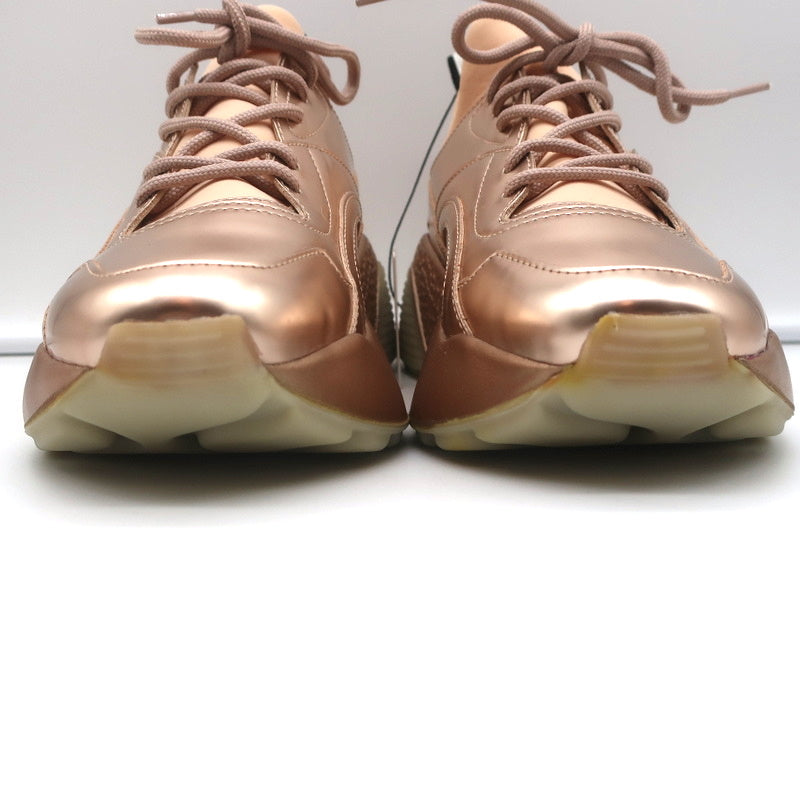 Stella McCartney Eclypse Sneakers Rose Gold Metallic Faux Leather Size 38 NEW