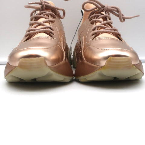 Stella McCartney Eclypse Sneakers Rose Gold Metallic Faux Leather Size 38 NEW