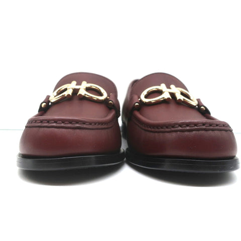 Salvatore Ferragamo Rolo Gancini Loafers Burgundy Leather Size 7.5C NEW