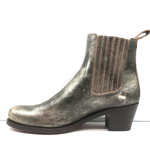 Penelope Chilvers Chelsea Boots Salva Antique Gold Metallic Leather Size 41
