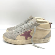 Golden Goose Mid Star Sneakers Off-White Leather & Purple Suede Size 37