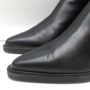 Gianvito Rossi Dylan Ankle Boots Black Leather Size 41.5 Pointed Toe High Heel
