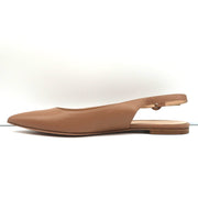 Gianvito Rossi Slingback Flats Anna Praline Leather Size 41 Pointed Toe NEW