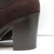 Gianvito Rossi Romney Chelsea Boots Dark Brown Suede Size 38.5 Pointed Toe