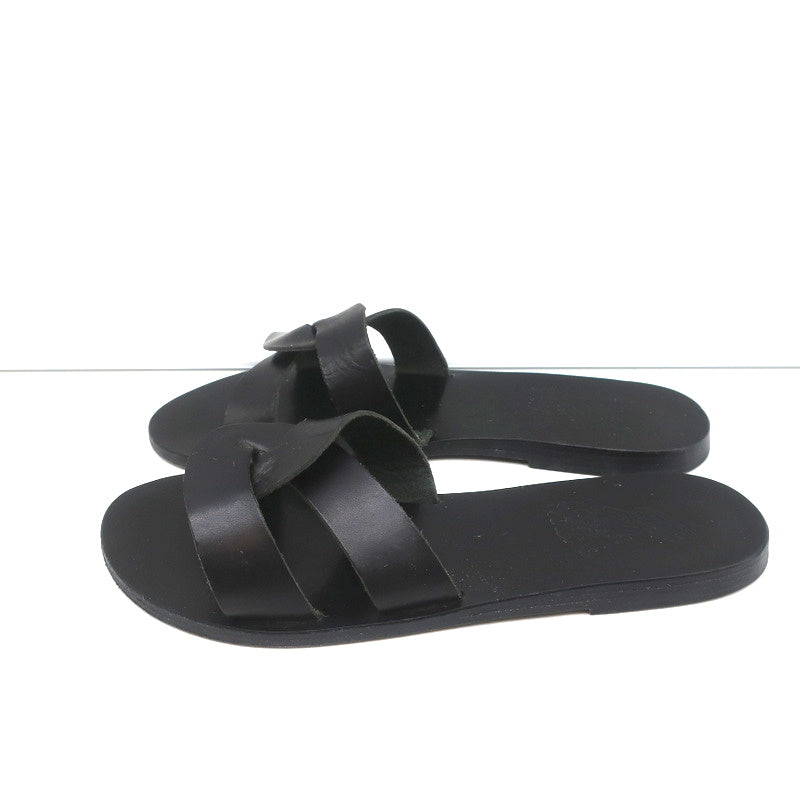Ancient Greek Sandals Desmos Slides Black Leather Size 38
