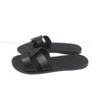 Ancient Greek Sandals Desmos Slides Black Leather Size 38