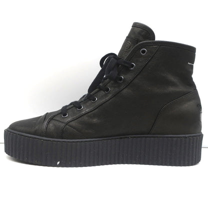 MM6 Maison Margiela High Top Platform Creeper Sneakers Black Leather Size 41
