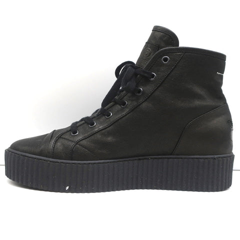 MM6 Maison Margiela High Top Platform Creeper Sneakers Black Leather Size 41