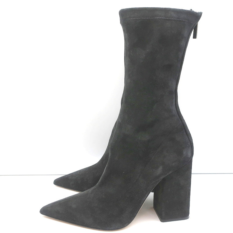 Paris Texas Mama Daily Boots Charcoal Stretch Suede Size 40 Pointed Toe