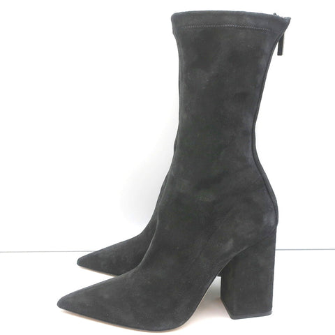 Paris Texas Mama Daily Boots Charcoal Stretch Suede Size 40 Pointed Toe