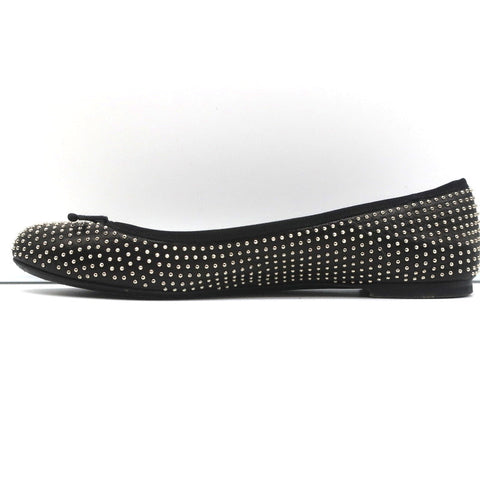 Saint Laurent Dance Ballet Flats Black Studded Leather Size 37.5