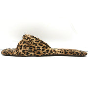 Loeffler Randall Puffy Knot Sandals Leopard Print Velvet Size 11 Flat Slides