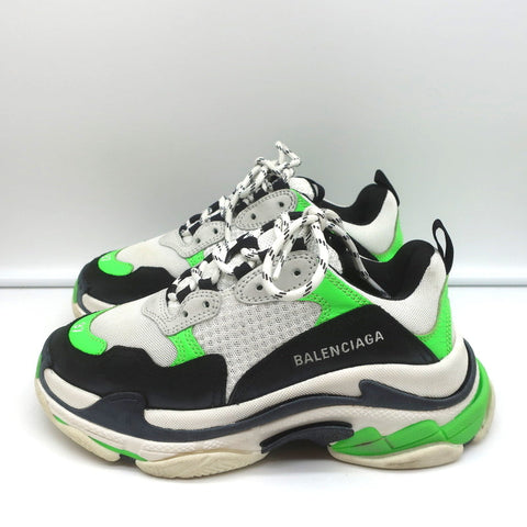 Balenciaga Triple S Sneakers White/Black/Neon Green Size 37