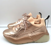 Stella McCartney Eclypse Sneakers Rose Gold Metallic Faux Leather Size 38 NEW