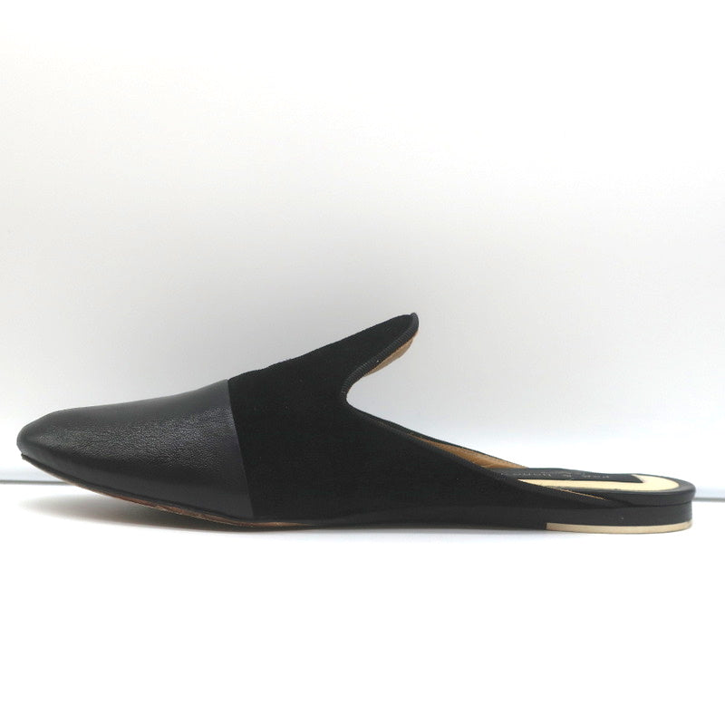 Rag & Bone Flat Mules Sabine Black Suede & Leather Size 41