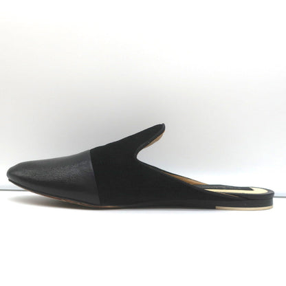 Rag & Bone Flat Mules Sabine Black Suede & Leather Size 41
