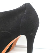 Gucci Betty Lace-Up Platform Booties Black Suede Size 38.5
