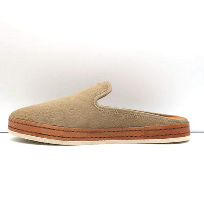 Vince Mules Canella Beige Calf Hair Size 9 Slip-On Flats NEW