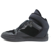 Balenciaga High Top Sneakers Black Leather & Velvet Size 40