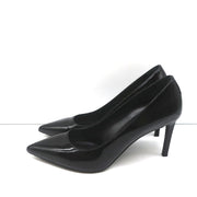 Saint Laurent Paris 80 Pumps Black Patent Leather Size 37.5 Pointed Toe Heels