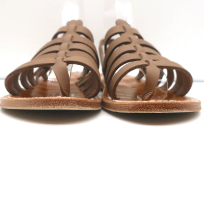 K.Jacques Homere Slingback Thong Sandals Taupe Leather Size 38